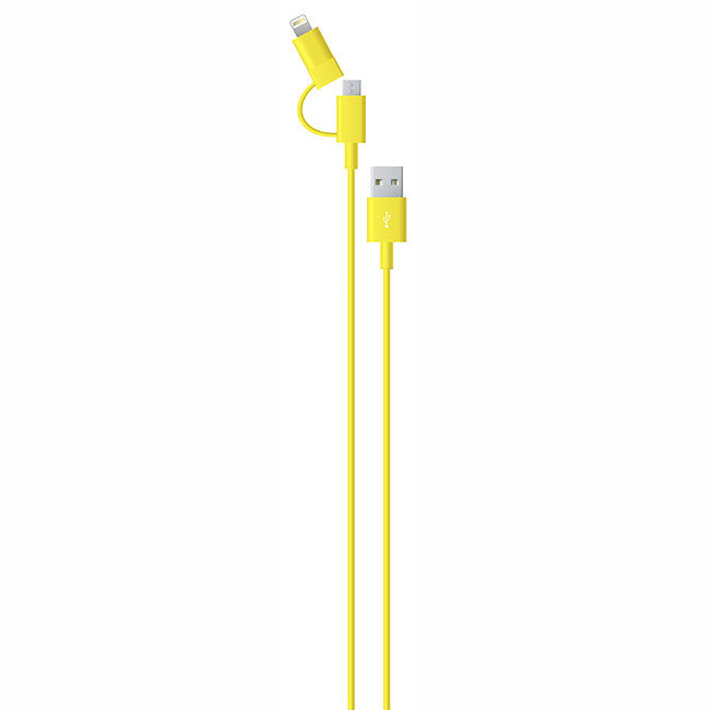 2 in 1 Lightning & Micro USB Charging Cable for iPhone 5/5s/5c/6/6 Plus & Android Phones - Fast Charging Cord for Home, Office, Car & Travel