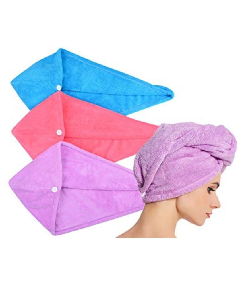 Best Superfine Fiber Hair-Drying Towel for Women - Ultra Absorbent Microfiber Hair Towel (7X Faster Drying) - Set of 1, Multicolor - Perfect for Travel, Gym, Swimming & Home Hair Care