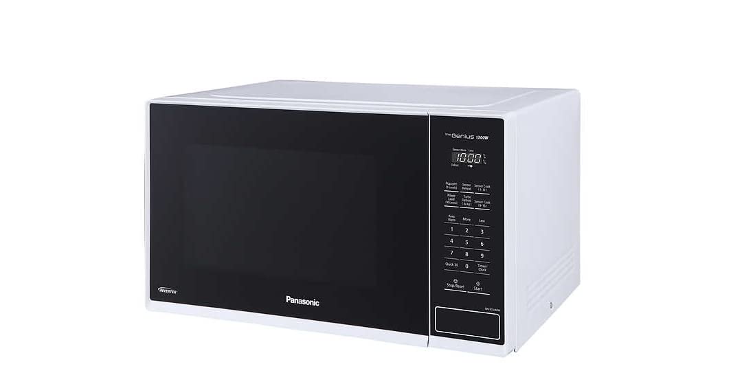 Panasonic NNSC64MW 1.3 cu ft 1200W Inverter Microwave Oven with Genius Sensor - Compact Countertop Microwave for Small Kitchens, Dorms & Offices - Perfect for Reheating, Defrosting & Quick Meals