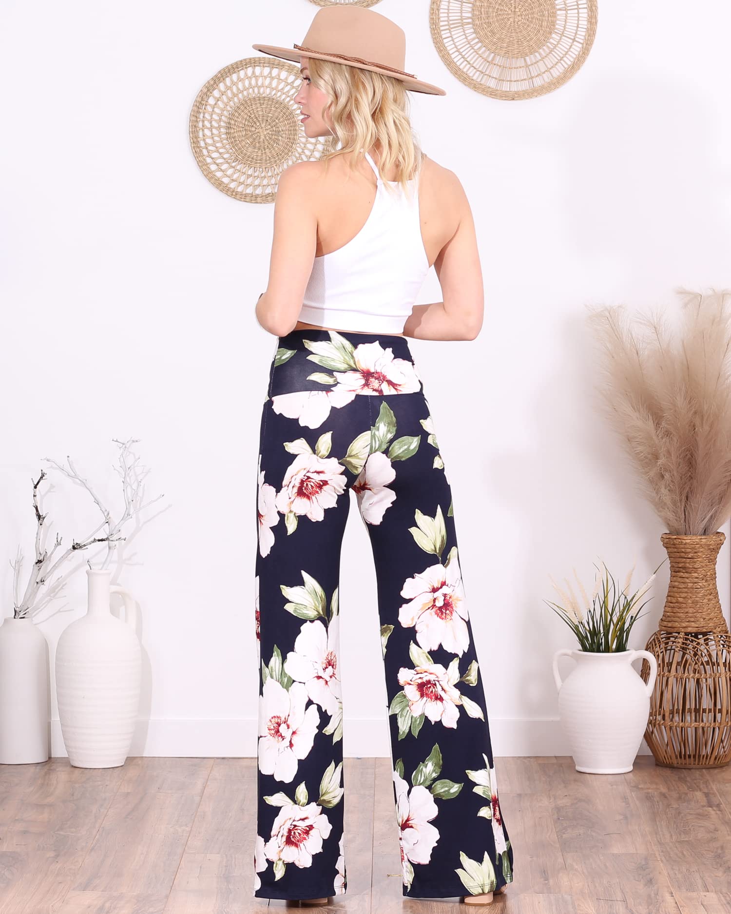 Popana Women's Palazzo Pants - Casual Summer Wide Leg Beach Pants - Plus Size Comfort - Made in USA - Perfect for Vacation, Yoga & Lounge Wear