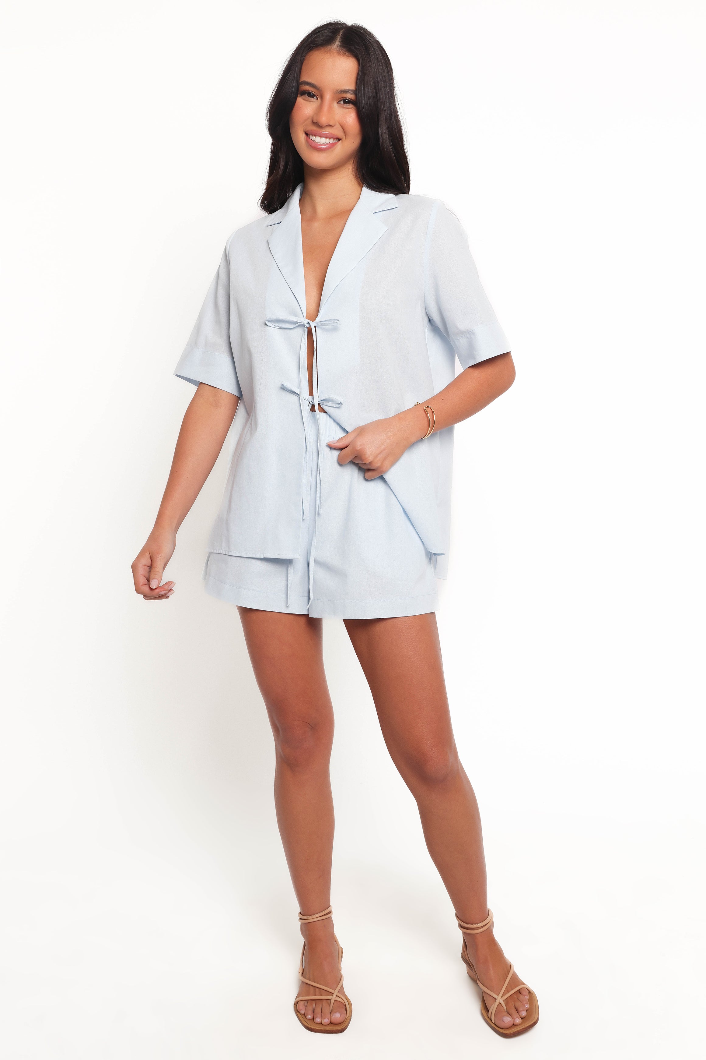 Aaliyah Women's Cotton Shorts - Soft & Comfortable Pale Blue Casual Shorts for Summer, Lounge, and Travel