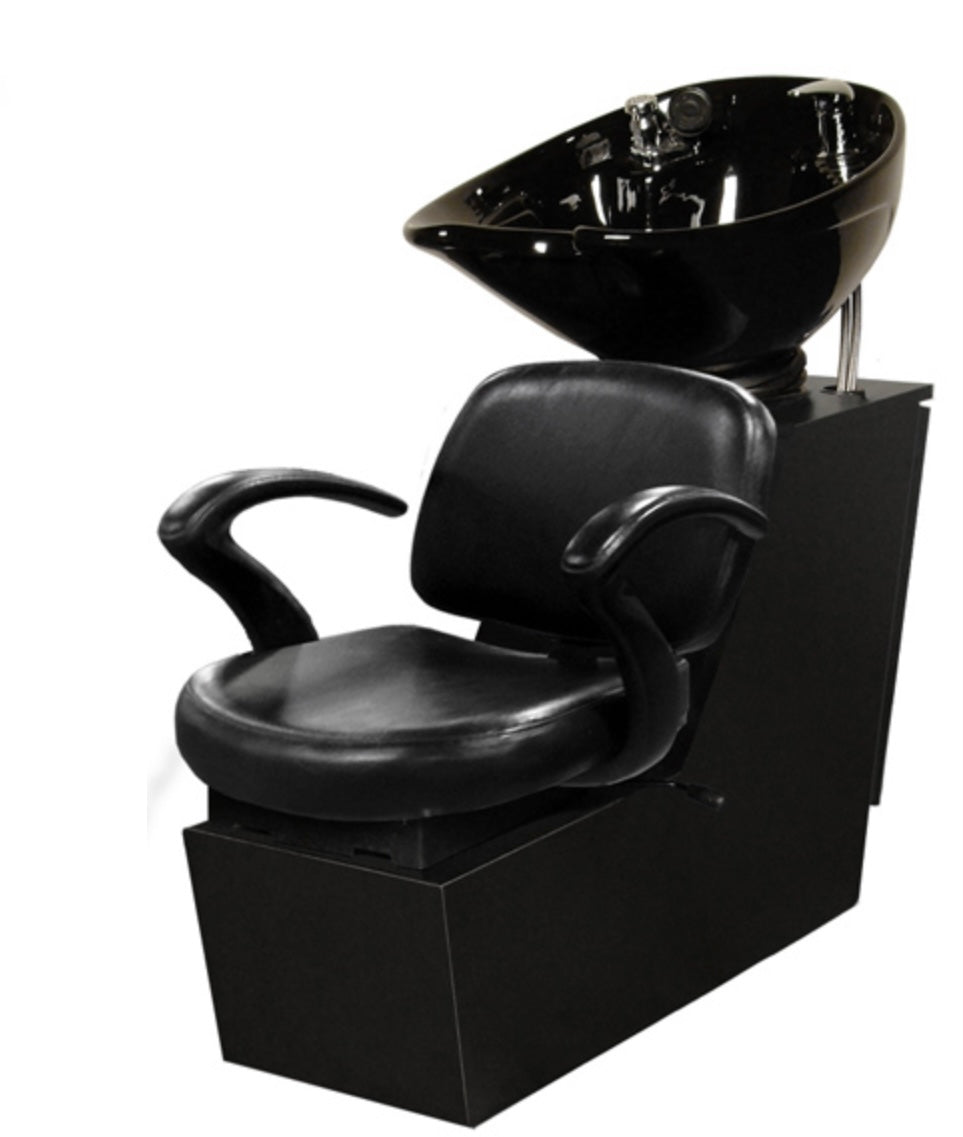Cella Backwash Sink with Tilting Porcelain Bowl - Black or White - Perfect for Salon, Spa & Home Hair Washing Stations