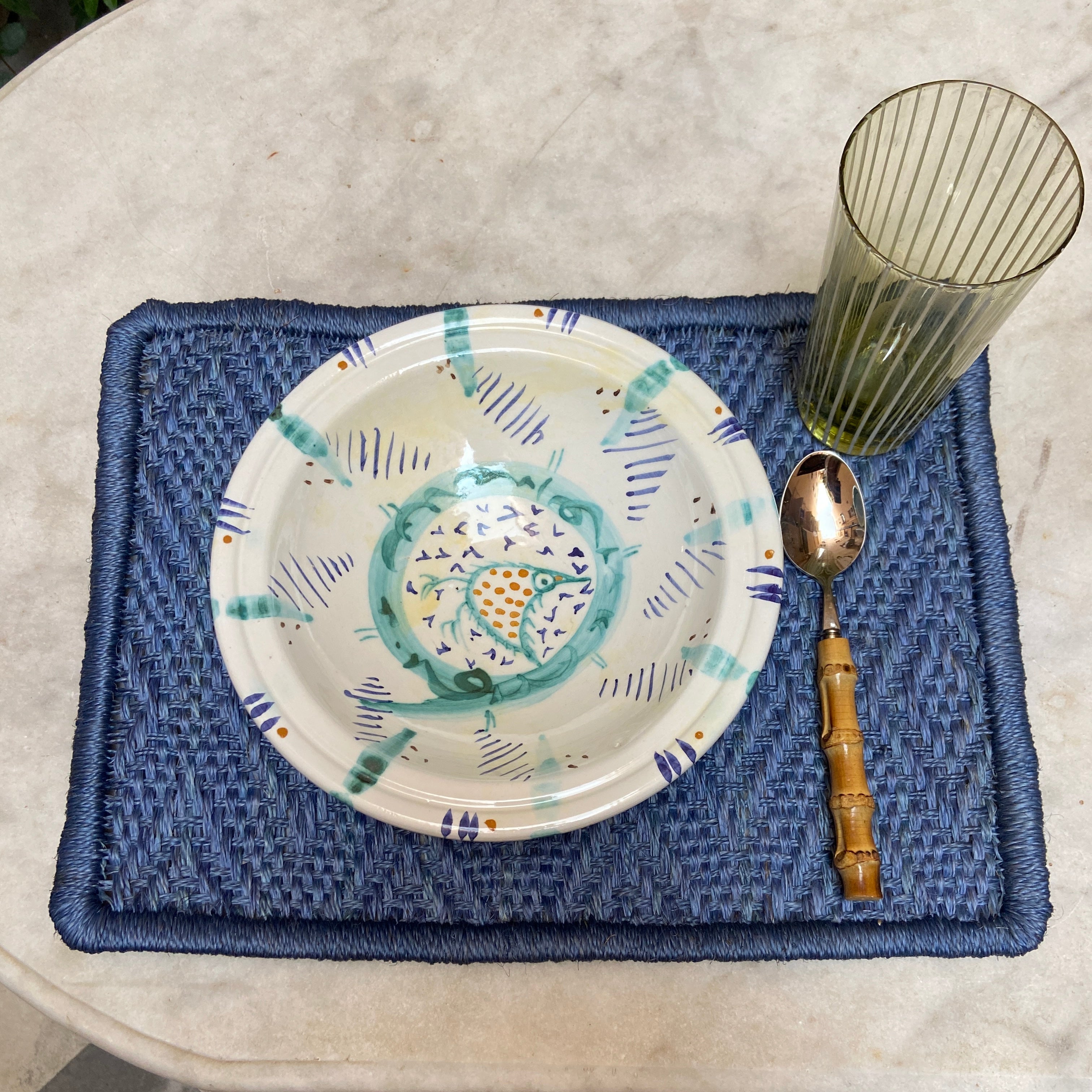 San Gil Premium Placemats Set of 2 - Light Blue Cotton Table Mats for Dining, Kitchen, and Home Decor | Waterproof & Washable | Perfect for Everyday Use, Dinner Parties, and Holiday Gatherings