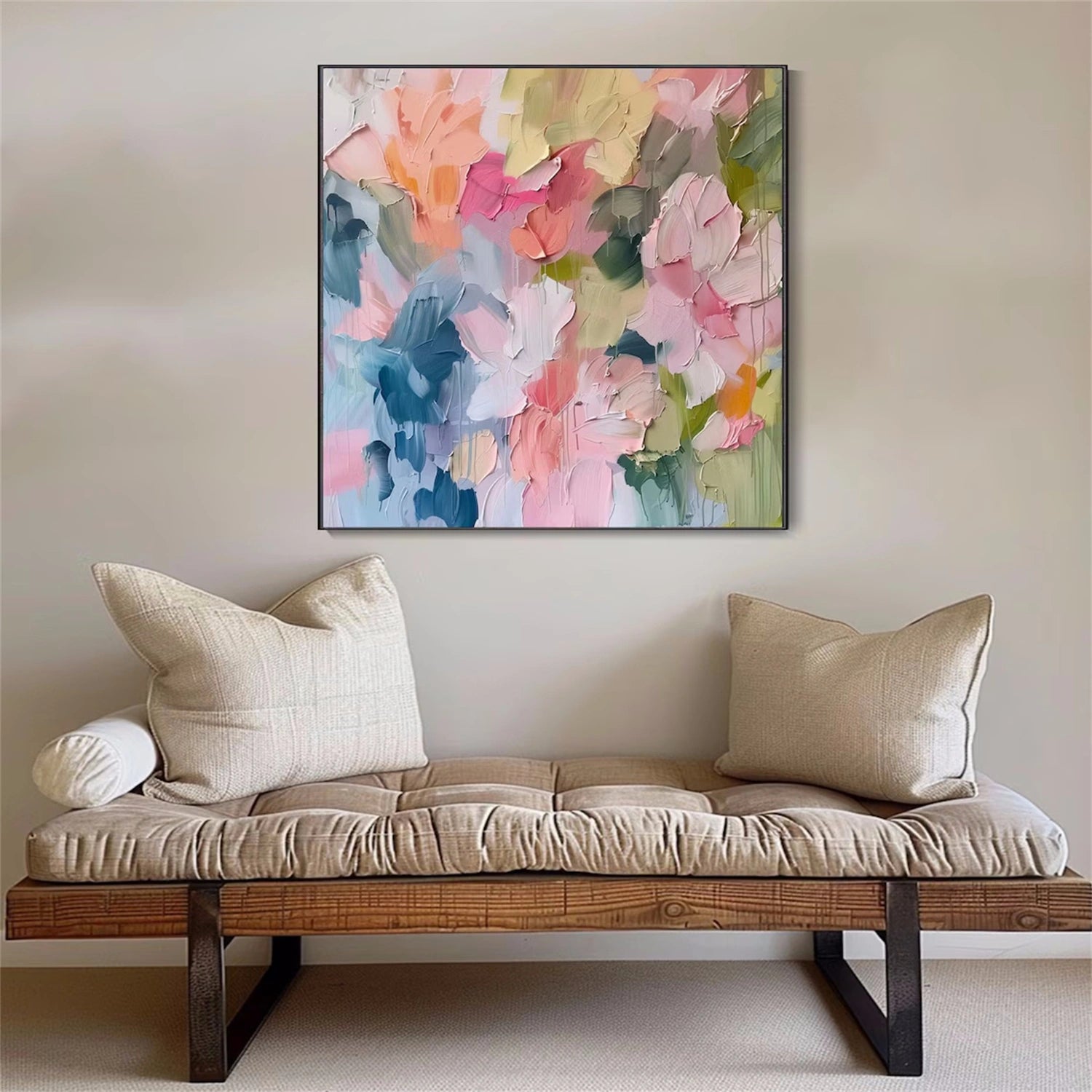 Beautiful Flower and Tree Painting #FT098 - Handmade Canvas Art for Home Decor, Living Room, Bedroom & Office Wall
