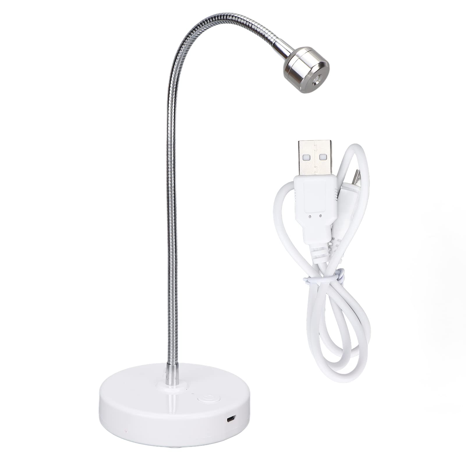 3W UV LED Black Light Desk Lamp with Flexible Gooseneck - 60S Timer for Gel Polish, Nail Art, Face Paint & Glue Curing - USB Powered for Home, Salon & DIY Projects