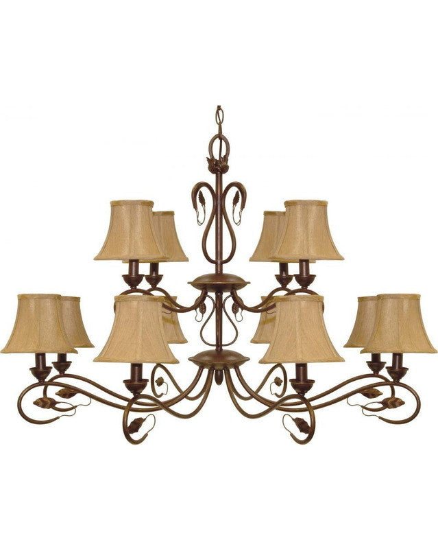 Nuvo Lighting 60 1171 Vine Collection 12-Light Chandelier in Sonoma Bronze Finish - Elegant Dining Room & Foyer Lighting Fixture for Home Decor