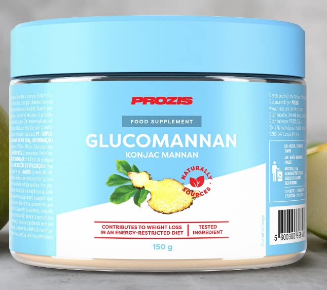 Prozis Glucomannan Powder 150g - Pure Konjac Root Fiber for Weight Loss & Appetite Control | Natural Dietary Supplement for Keto, Low-Carb & Detox Diets | Perfect for Smoothies, Baking & Meal Replacement