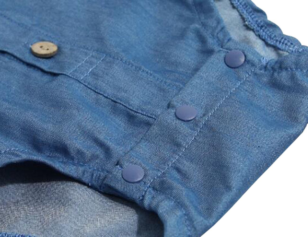 Ding Dong Baby Boy & Girl Denim Short Sleeve Romper Jumpsuit - Cute Casual Outfit for Summer Playdates & Photo Shoots