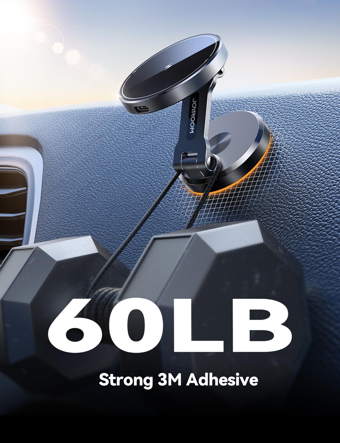 JOYROOM MagSafe Car Mount Charger - 15W Fast Wireless Charging, Rotatable Magnetic Phone Holder for iPhone 16/15/14/13/12 Pro Max Plus | Dashboard Car Accessory for Safe Driving & Hands-Free Charging