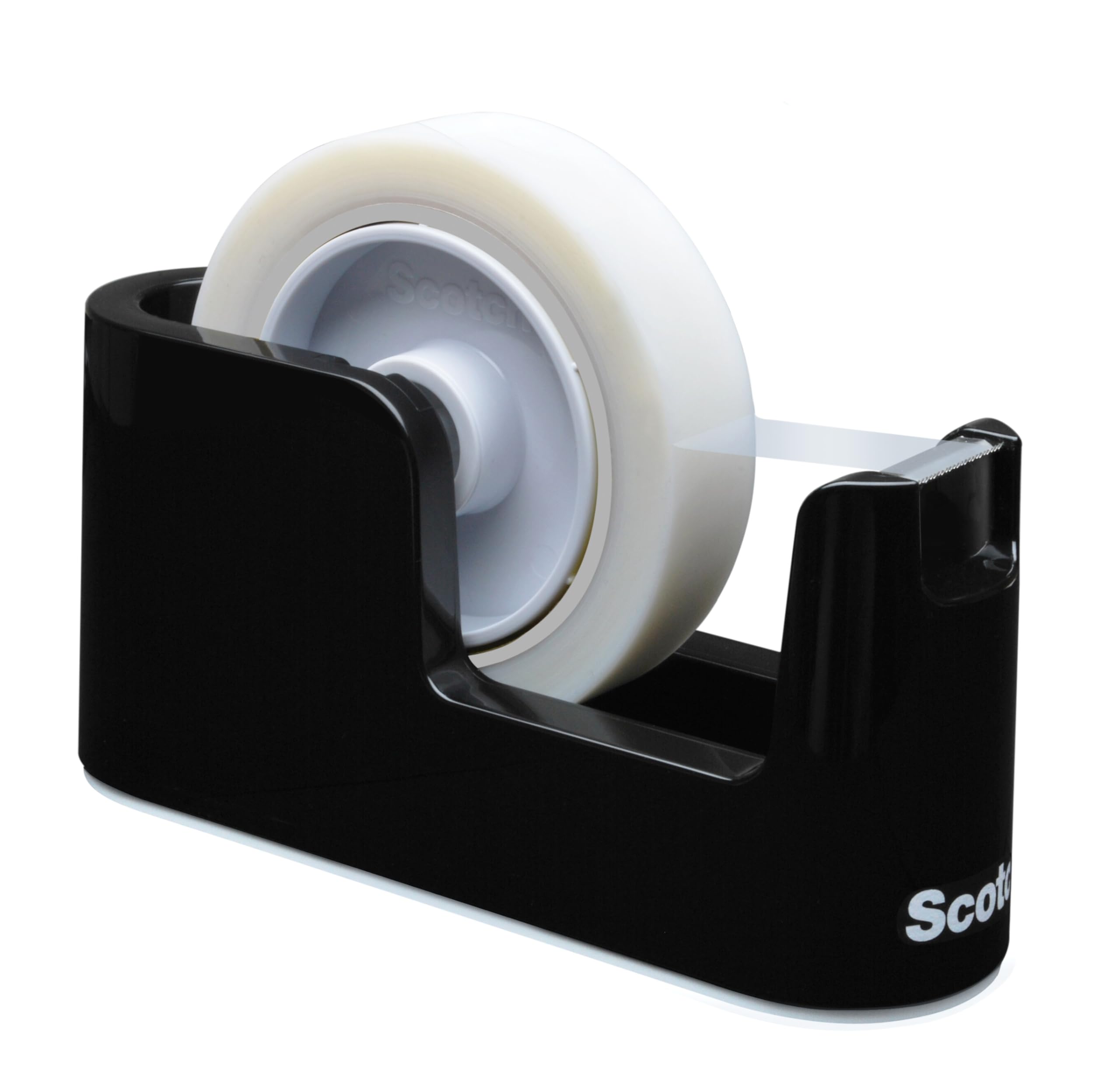 Scotch Deluxe Tape Dispenser - Heavy Duty Desktop Tape Gun with Smooth Cutting Edge, Black (C24) - Perfect for Office, Shipping, Packaging & Craft Projects