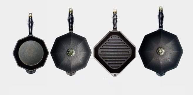 Premium Finex Cast Iron Skillet with Lid - 8