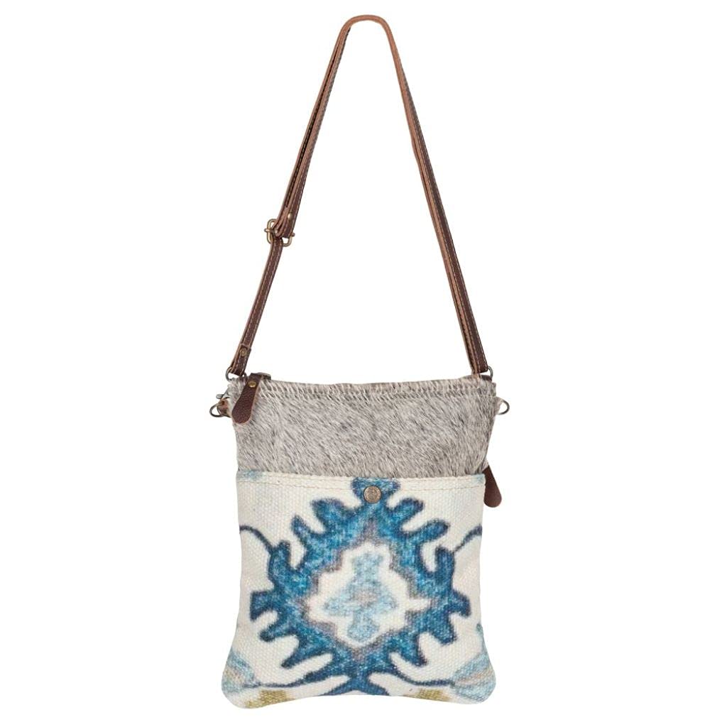 Myra Crossbody Bag - Upcycled Leather & Canvas for Daily Use