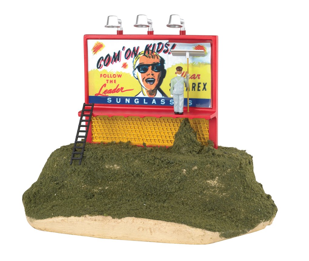 Solar-Powered LED Billboard for Model Train Layouts - O Scale Miniature Advertising Sign - Perfect for HO, N, and O Scale Train Sets & Dioramas