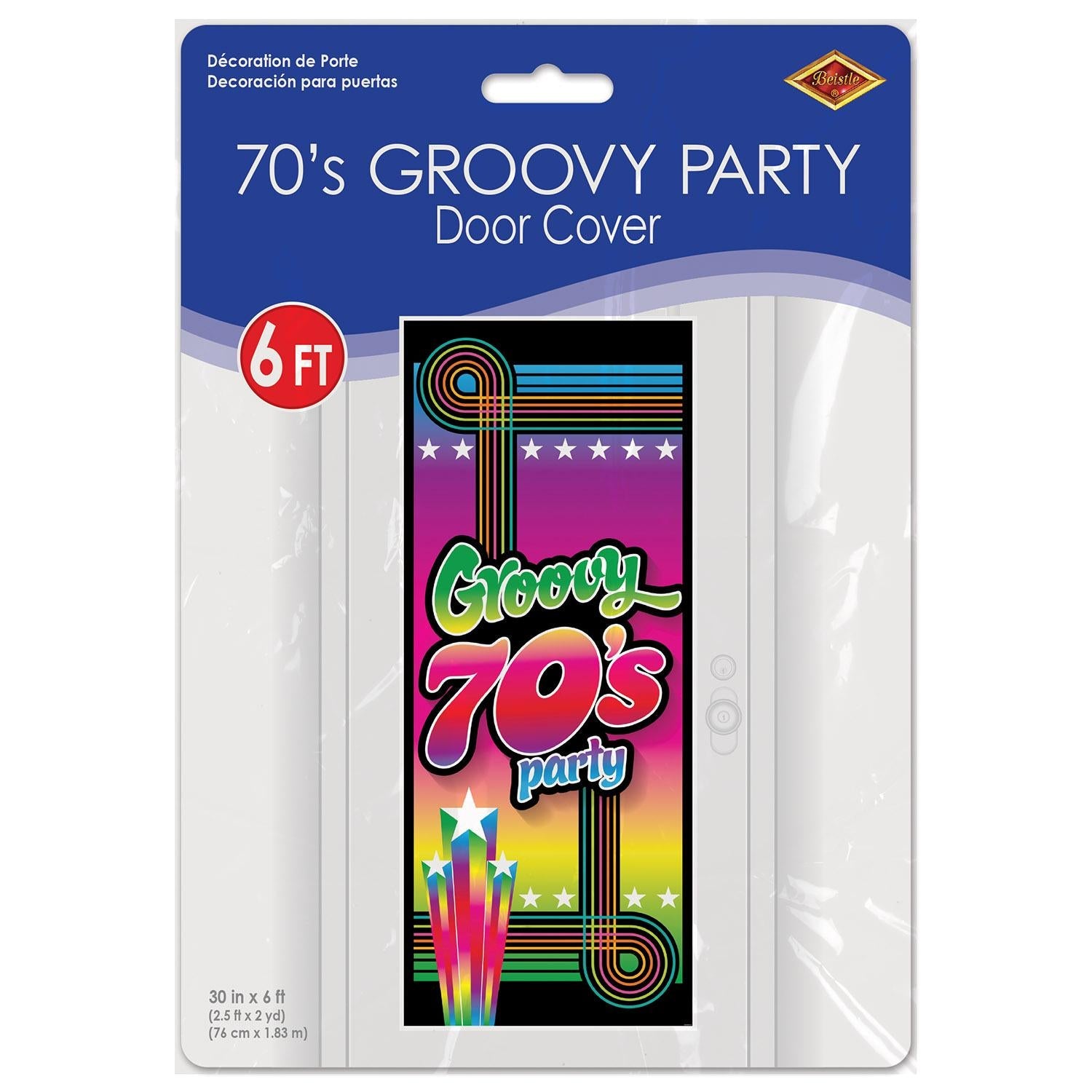 12 Pack Beistle 70's Groovy Party Door Covers - Retro Disco Theme Party Decorations for Birthday, Halloween & Themed Events