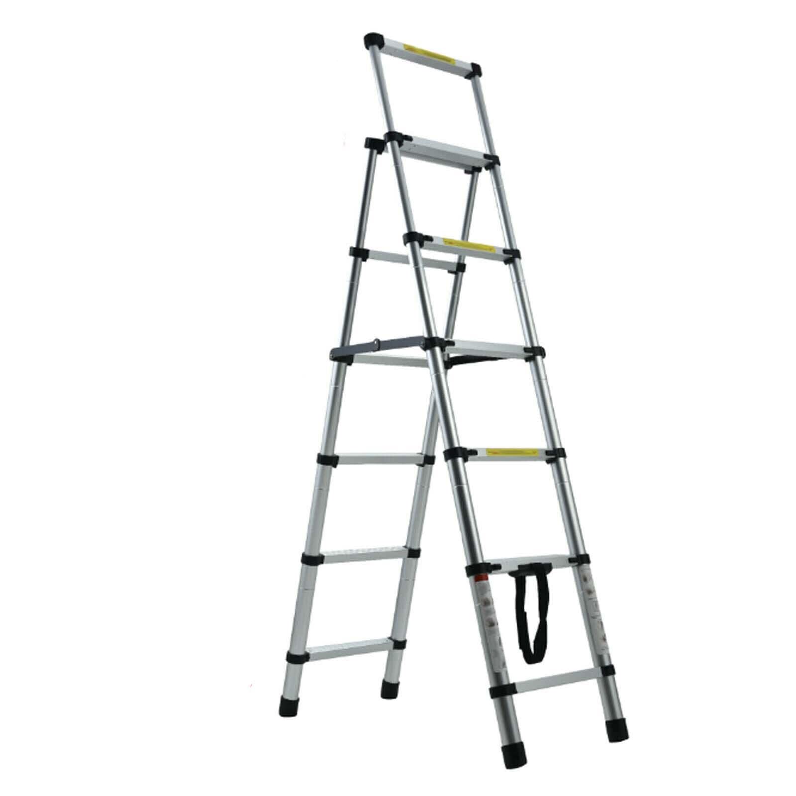**Foldable Aluminum Telescopic Step Ladder - 12.5FT Extension Ladder for Home, Loft & Garage | Portable, Collapsible & Lightweight | Perfect for Indoor & Outdoor Use**    *(Use Cases: Ideal for home repairs, painting, attic access, warehouse work, and DIY projects.)*