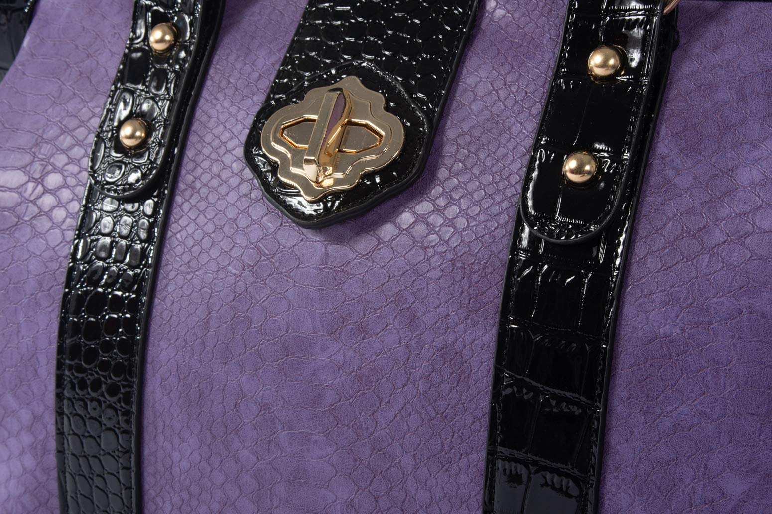 JKM & Company Rolling Laptop Briefcase - Purple & Black Wheeled Tote Bag for Business Travel, Office Commute & Airplane Carry-On | The Duchess Carryall with Computer Wheels