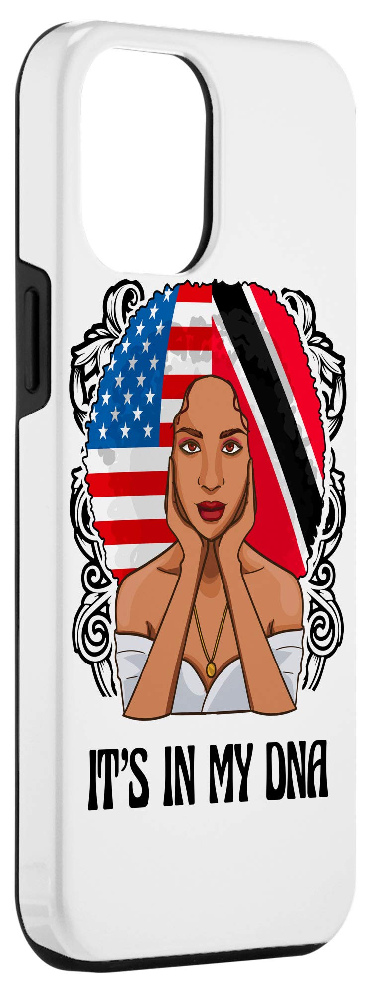 iPhone 12 Pro Max Case - DNA Trini American Flag Design - Trinidad & Tobago USA Themed Protective Cover | Perfect for Travel, Cultural Pride & Everyday Use