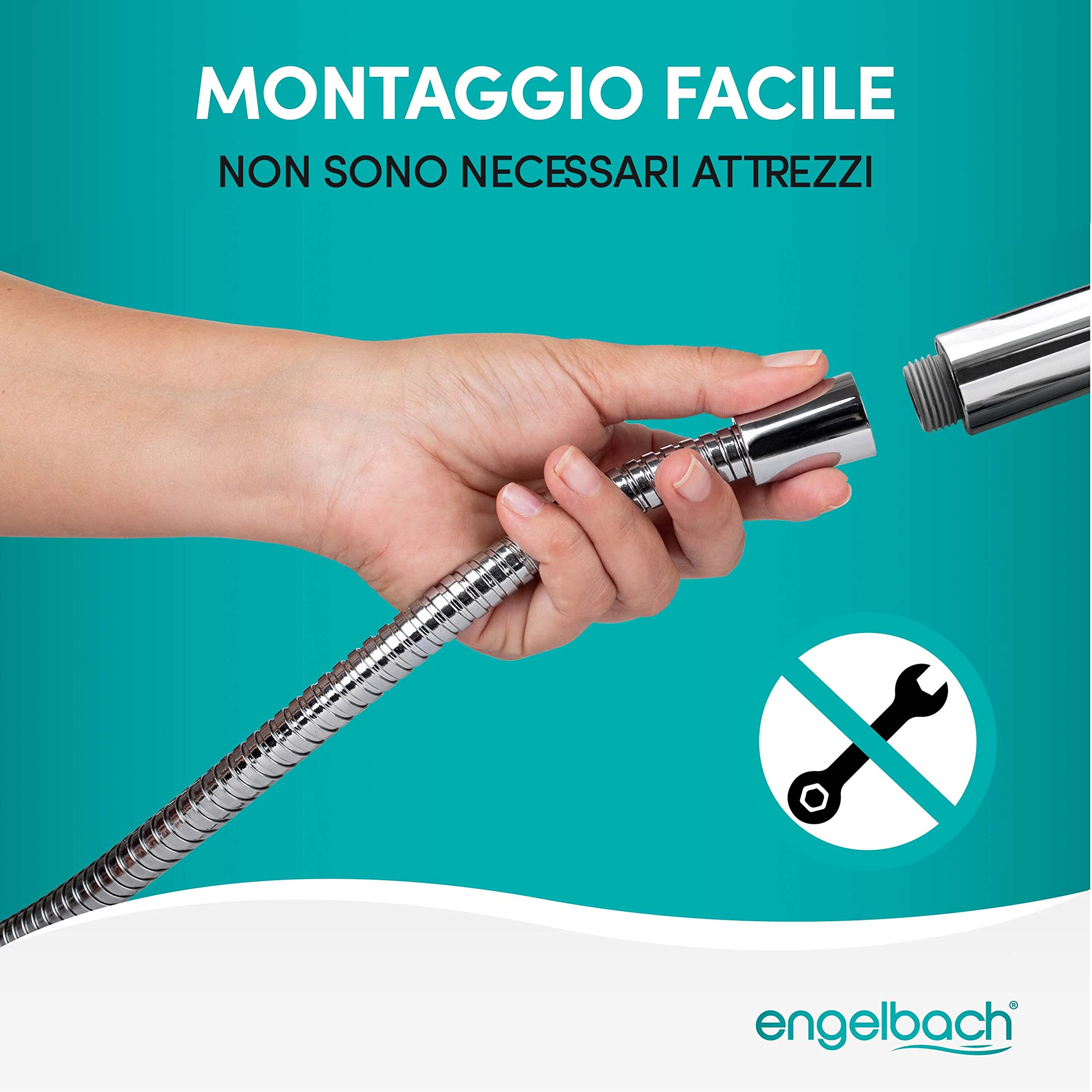 Engelbach® 1.60m Stainless Steel Shower Hose with Double Anti-Twist Protection - Flexible & Durable Universal ½