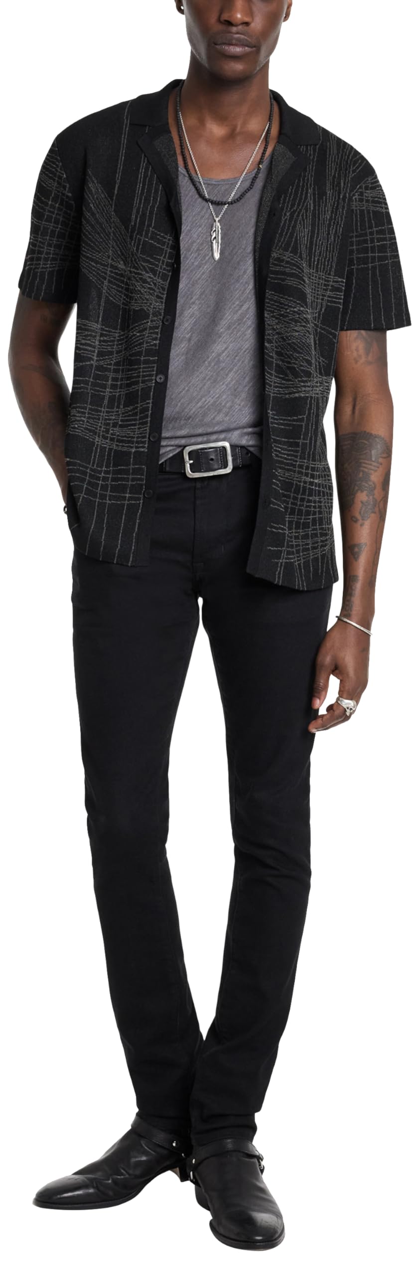 John Varvatos Men's Simon Shirt | Premium Slim Fit Button Down Dress Shirt for Business & Casual Wear | Office, Date Night & Special Occasions