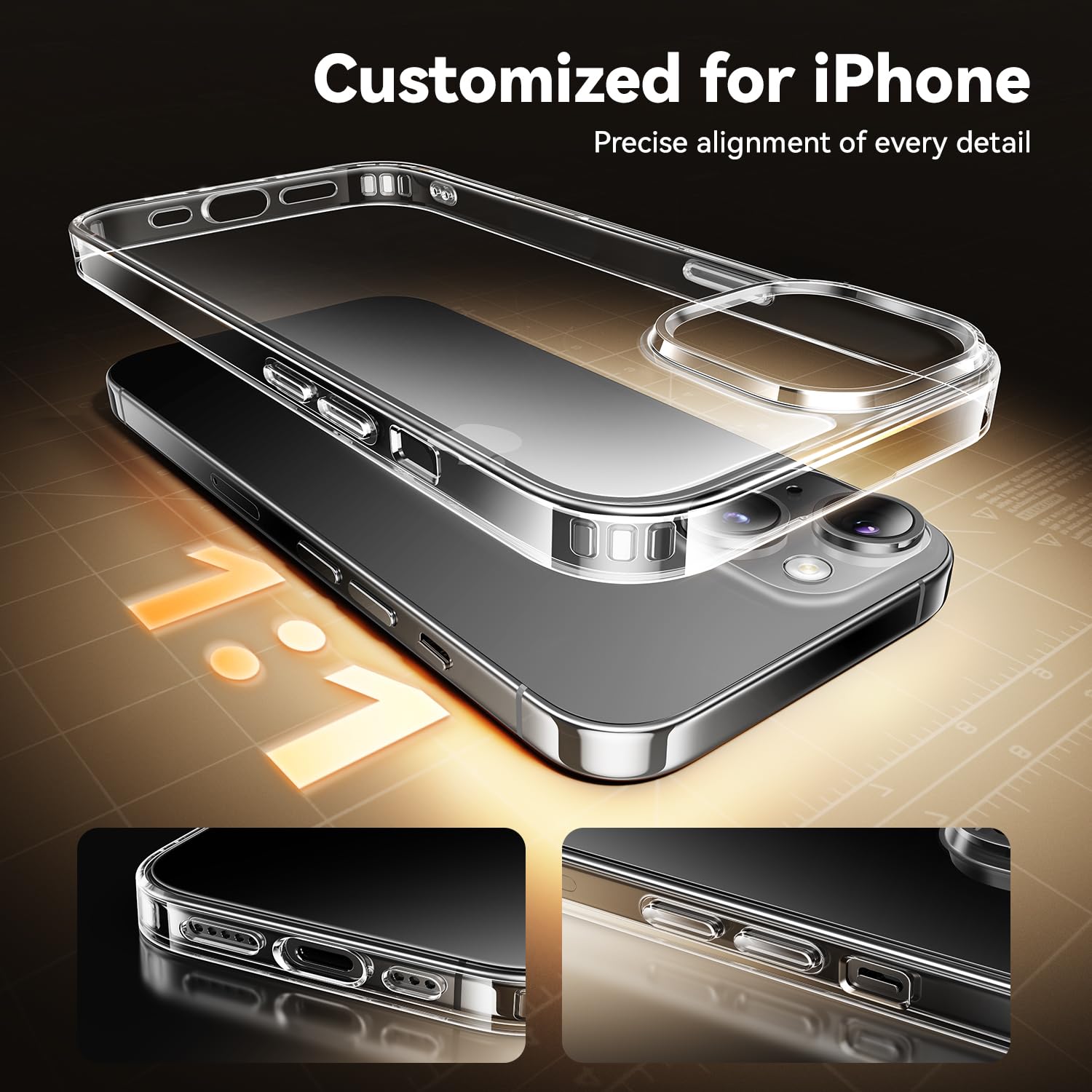 Premium Clear iPhone 15 Case with 2X Tempered Glass Screen Protector & 2X Camera Lens Protector | Military-Grade Shockproof Protection | Anti-Yellowing Slim Design | Perfect for Everyday Use, Outdoor Activities & Travel Protection