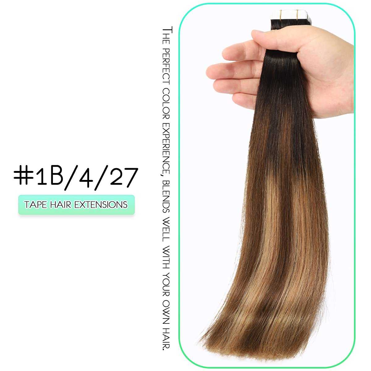 20 Pcs 50 Grams Tape in Human Hair Extensions - Remy Hair for Natural Look & Volume - Perfect for Daily Wear, Parties & Special Occasions