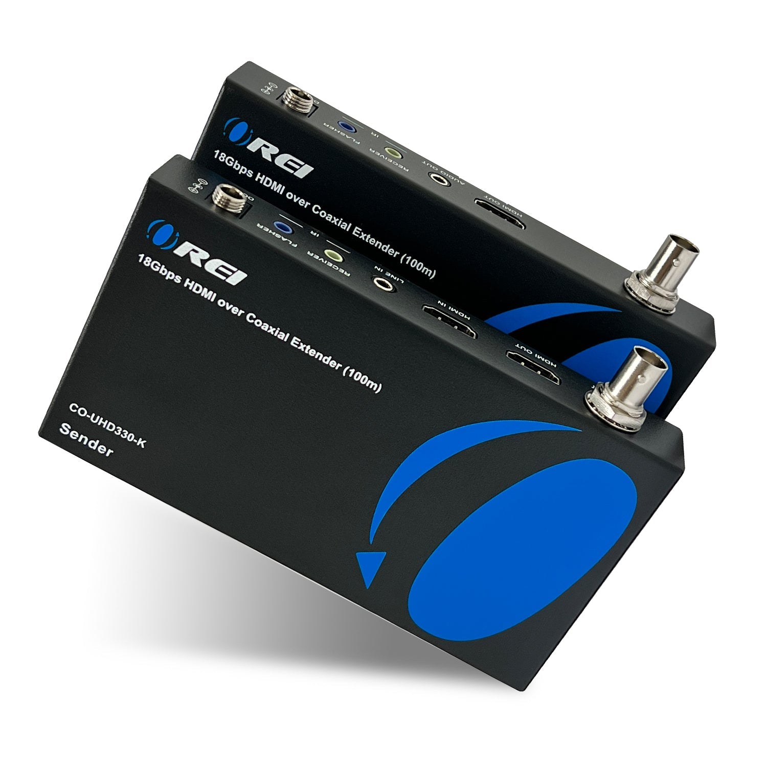 4K HDMI Over Coaxial Extender up to 330 Feet - 4K@60Hz Transmission via 75 Ohm RG6 Copper Cable with Bidirectional IR Control & Audio Output (CO UHD330 K) - Perfect for Home Theater, Conference Rooms, and Digital Signage Systems
