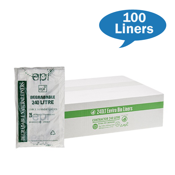 Eco-Friendly 240L Contractor Trash Bags - Heavy Duty Natural Bin Liners for Construction Sites, Offices & Home Use