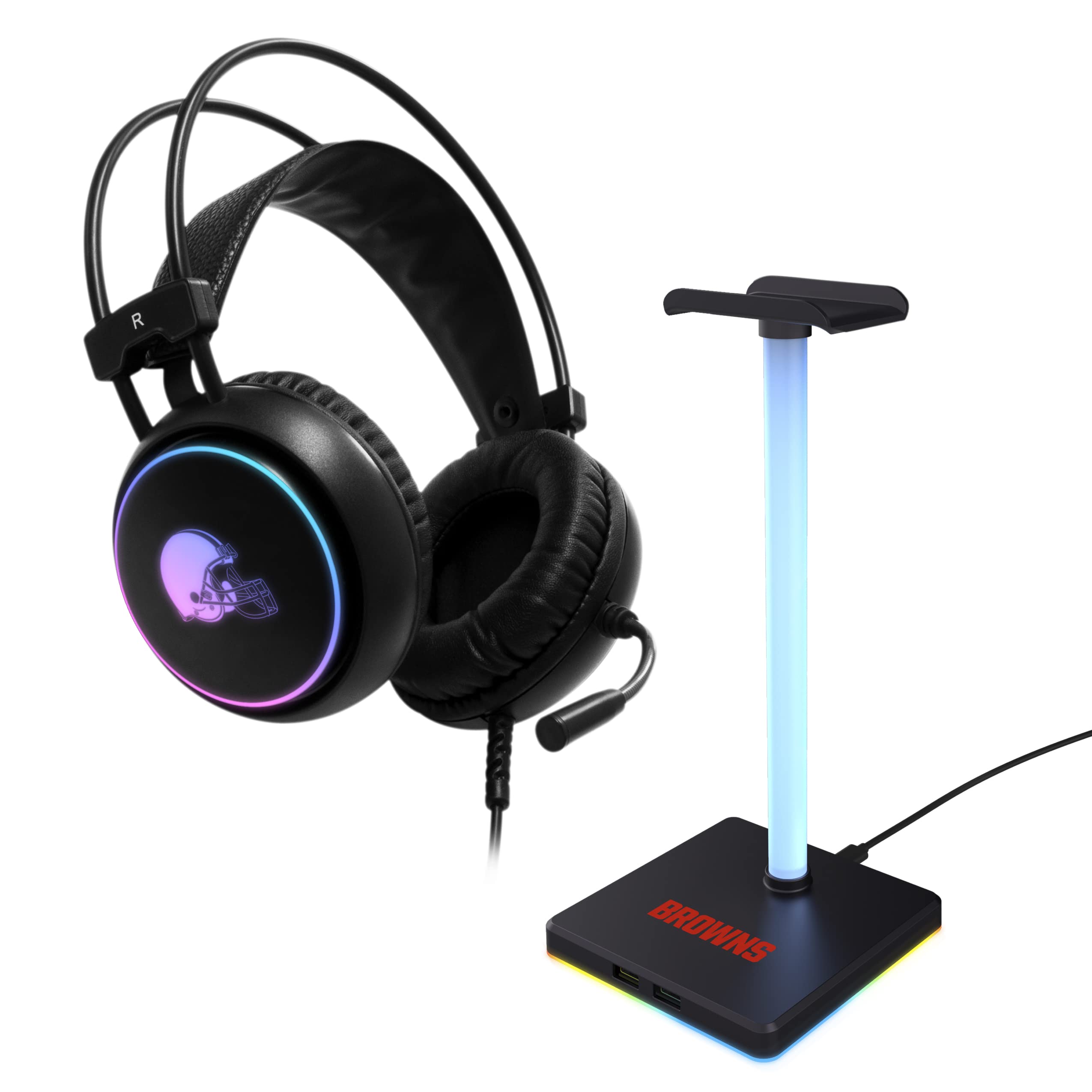 SOAR NFL LED Gaming Headset with Stand - Wireless Bluetooth Headphones for PC/PS4/PS5/Xbox - Perfect for Gaming, Streaming & Sports Fans