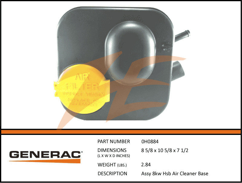 Generac 0H0884/0H08840SRV Air Cleaner Base Assembly Kit - Replacement Part for Generac Generators - Perfect for Home Backup Power & Emergency Use