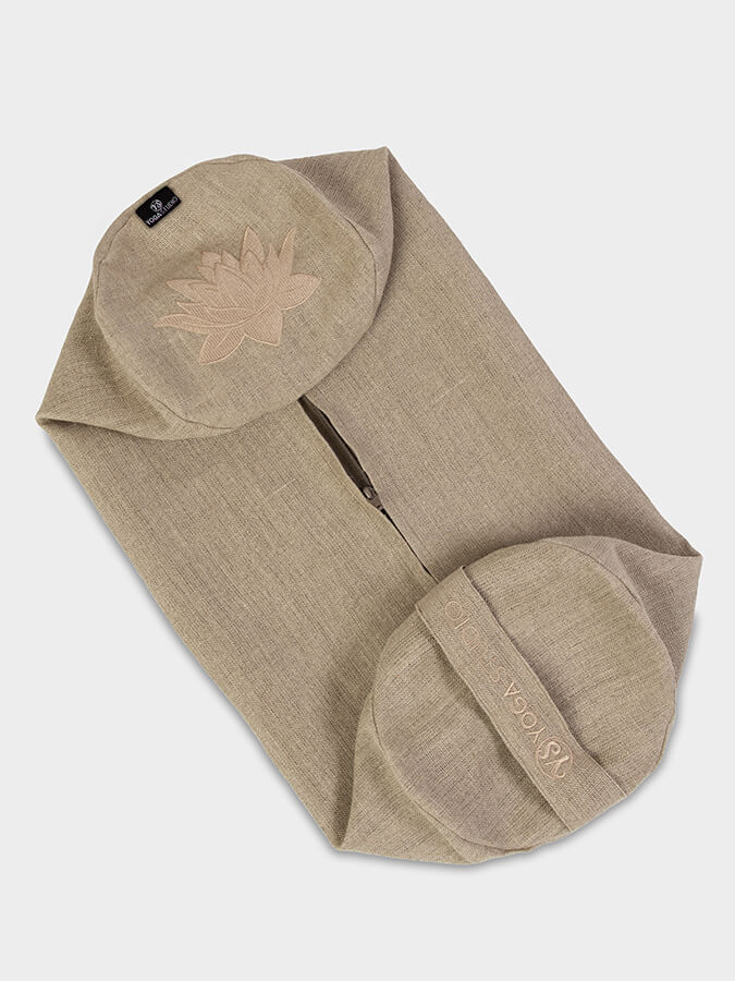 GOTS Certified Organic Cotton Yoga Bolster Cover - Eco-Friendly Replacement for Yoga Studio & Home Practice - Perfect for Meditation, Restorative Yoga & Relaxation
