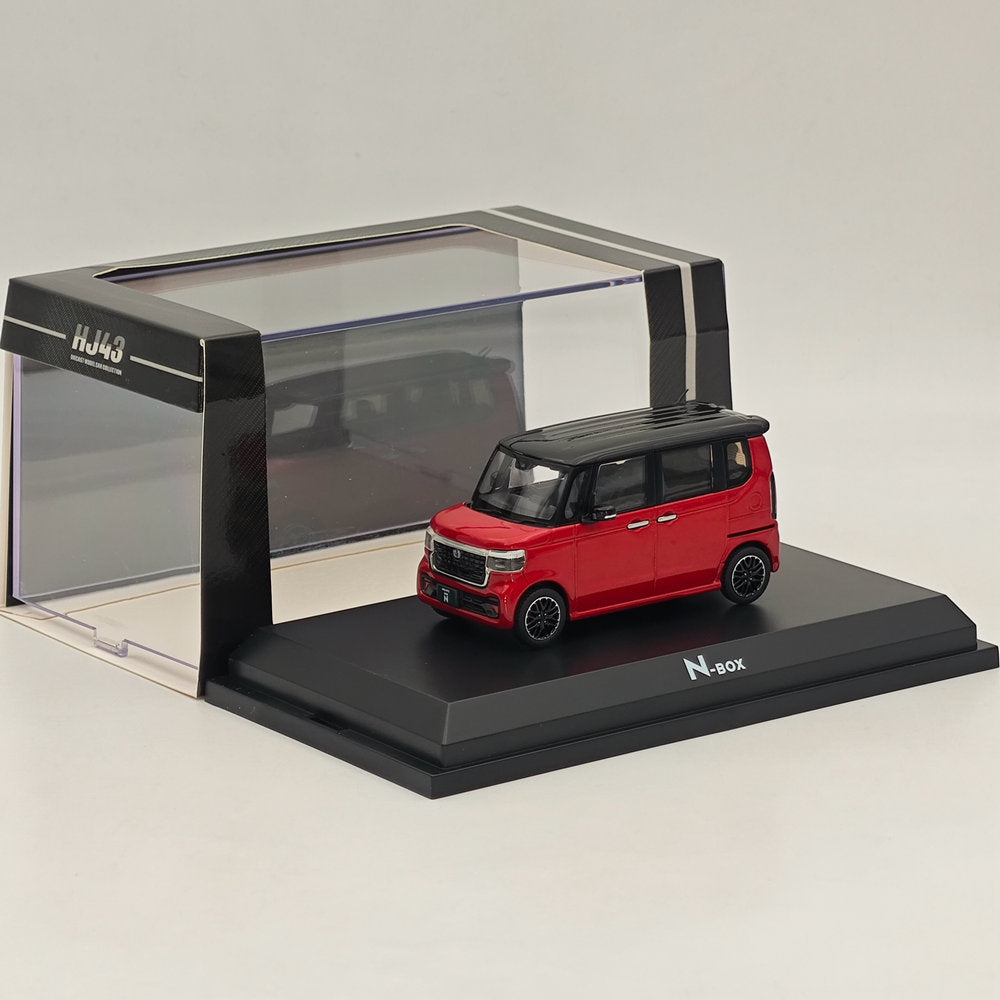 1/43 Scale Honda N BOX Custom Premium Diecast Model Car - Crystal Red Metallic (HJ431006RM) | Hobby Japan Collectible for Display & Gift Giving