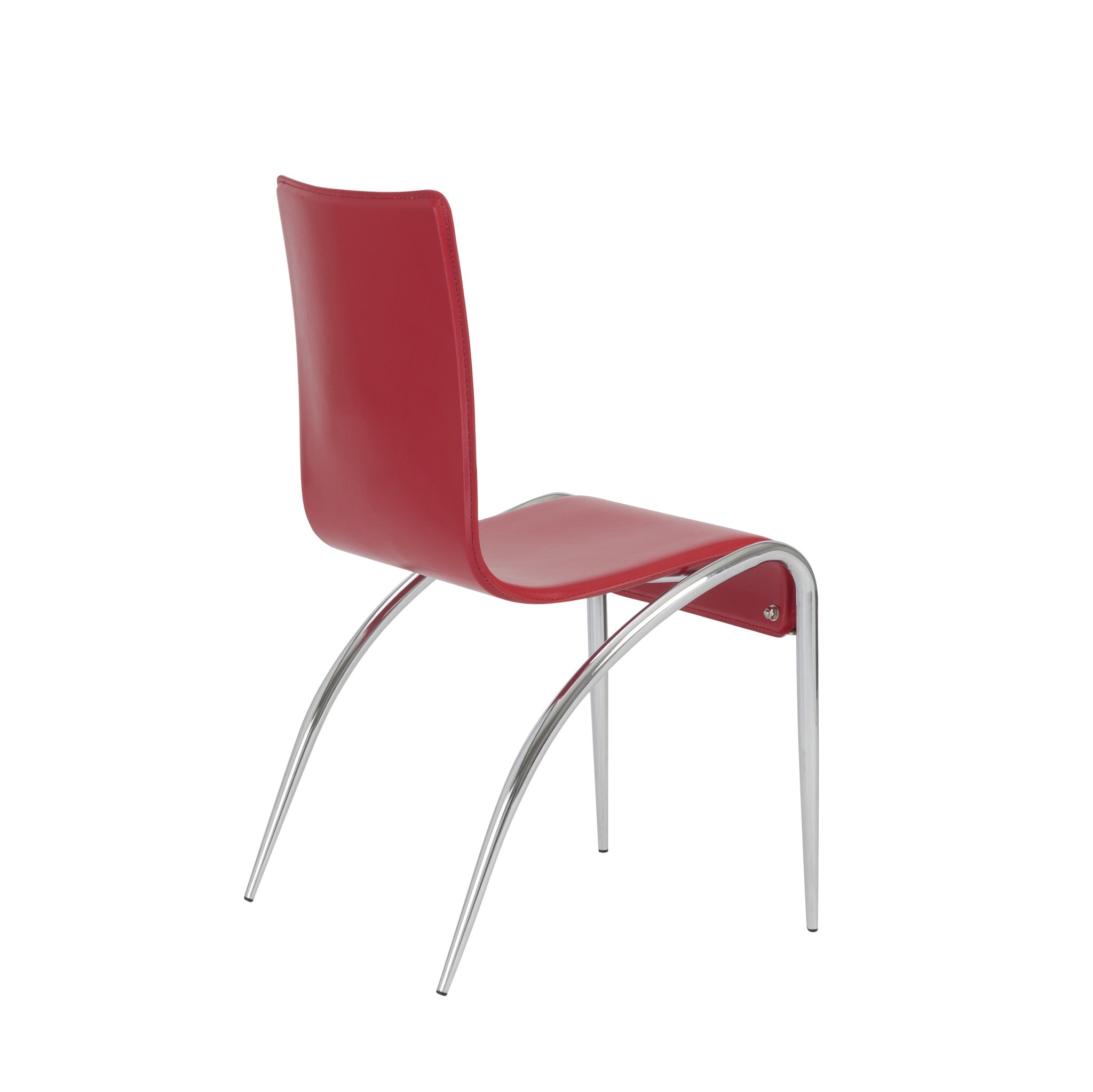 Euro Style Grace Leather Side Chair Set of 4 - Modern Dining Room Chairs with PU Leather Upholstery & Sturdy Metal Legs - Perfect for Kitchen, Dining Table, Office, and Living Room Seating