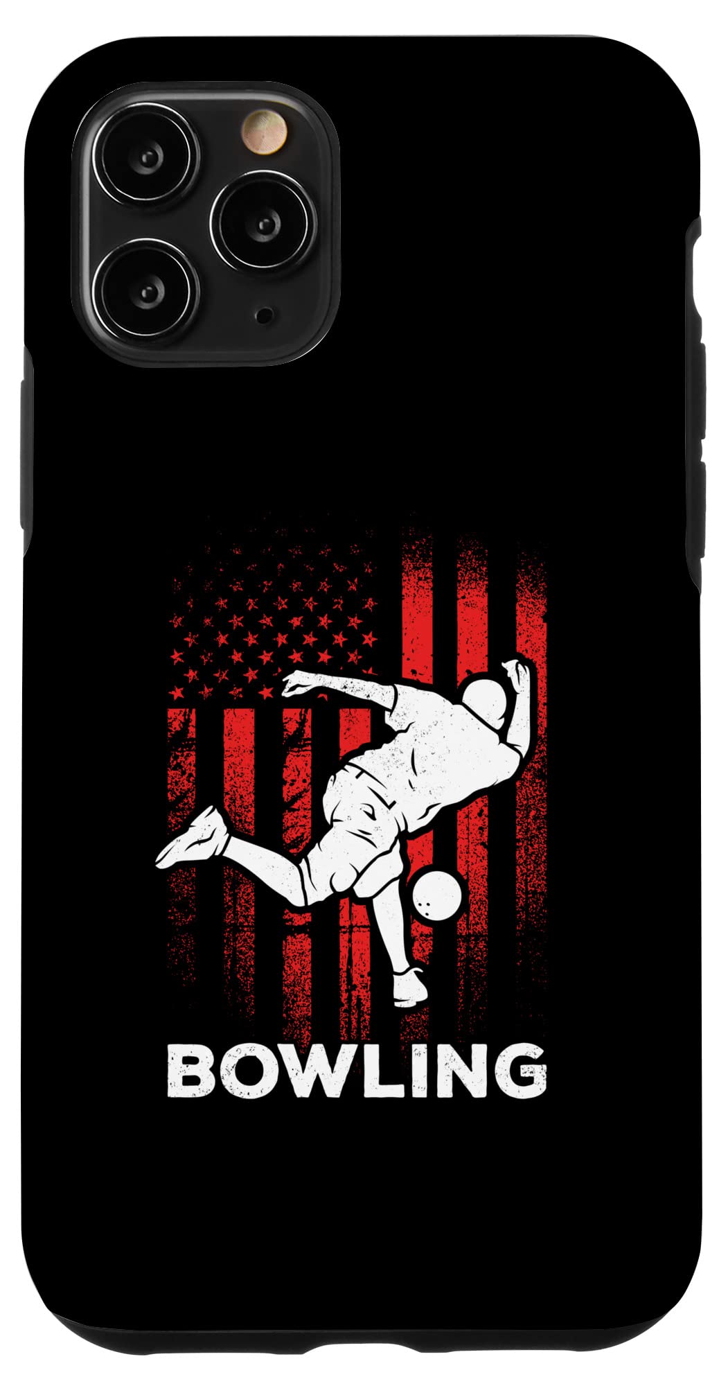 iPhone 11 Pro Case with American Flag Bowling Team Design - Durable Protective Cover for Bowling Enthusiasts | Perfect for Bowling Leagues, Tournaments and Sports Fans