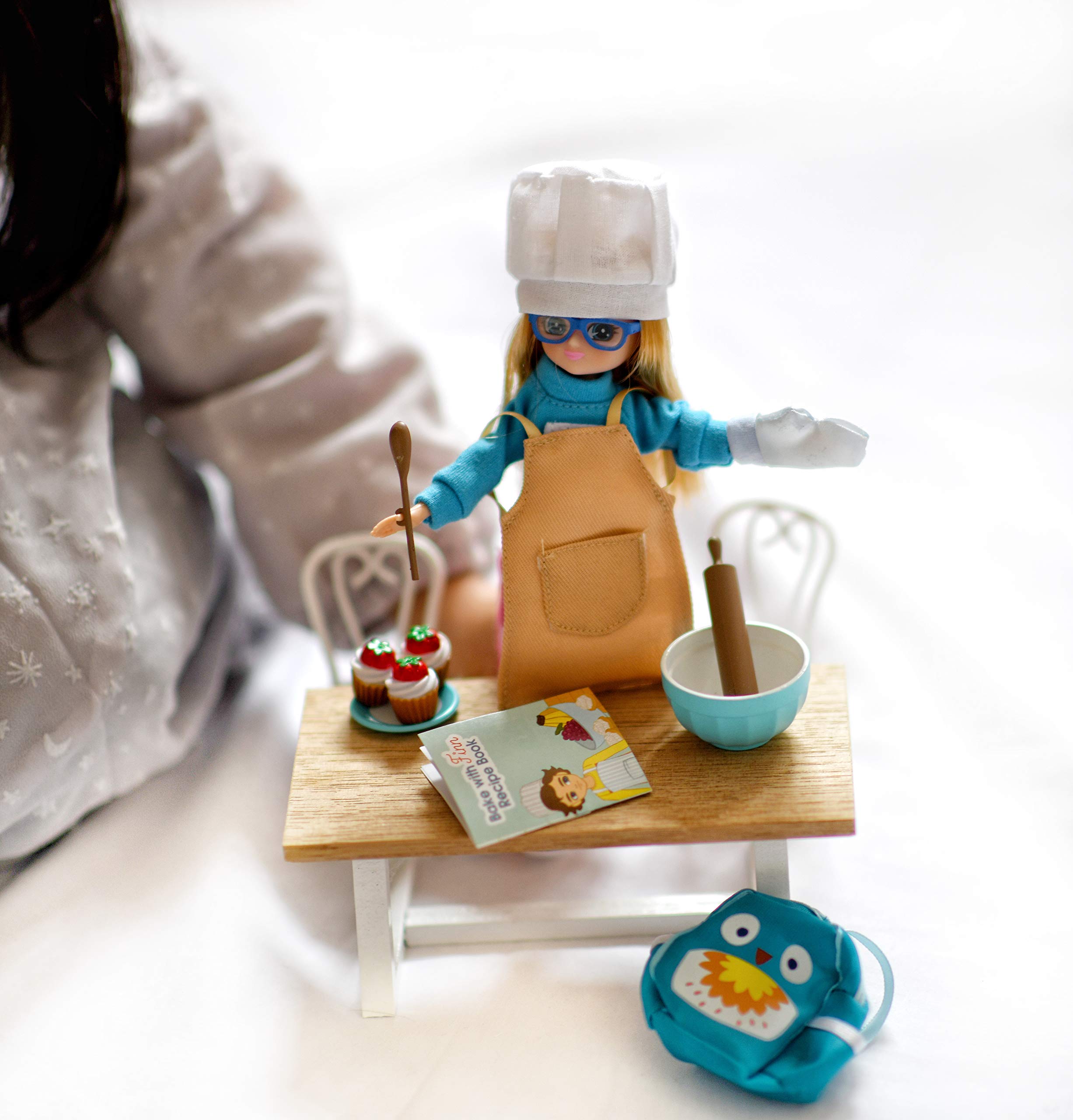 Lottie Cake Bake Doll Accessories Set - Mini Chef Apron, Baking Tools & Kitchen Playset for Dolls | Perfect for Pretend Play, Tea Parties & Imaginative Cooking Games