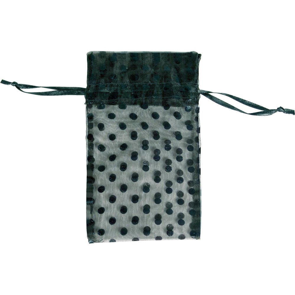 48pcs Black Polka Dot Organza Gift Bags 4x5