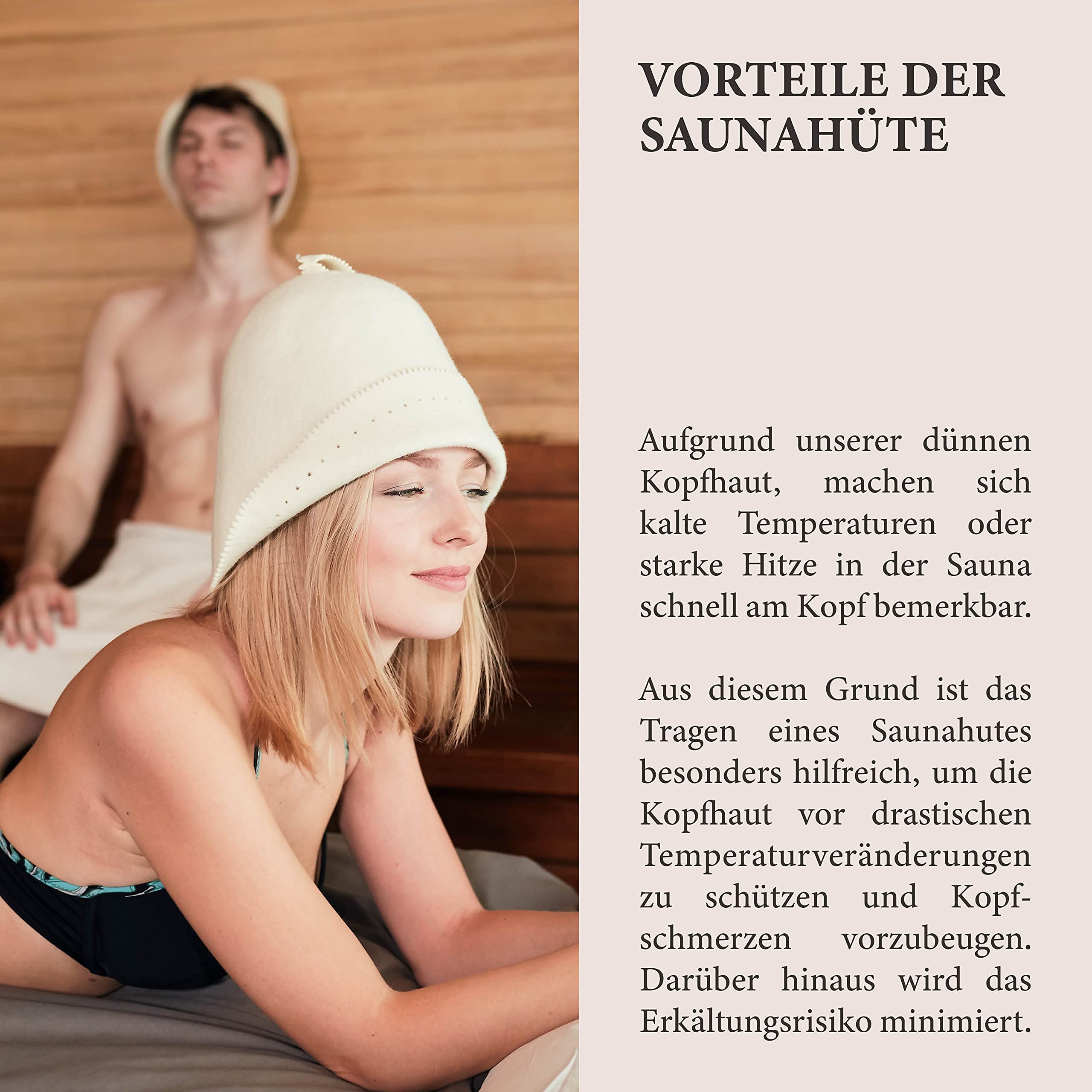 LoWell® Sauna Hat for Women & Men - Premium Felt Sauna Cap with Free Sauna Guide - Ideal Sauna Accessory for Spa & Wellness - Perfect for Steam Rooms, Infrared Saunas & Relaxation (Flower Design)