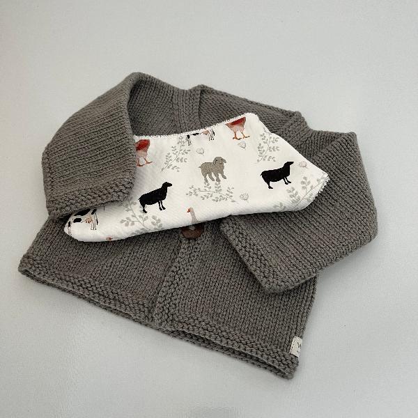 Stylish Baby Cardigan & Dribble Bib Set - Soft Cotton Knitwear & Absorbent Bibs for Newborns & Toddlers - Perfect for Playtime, Feeding & Photo Shoots