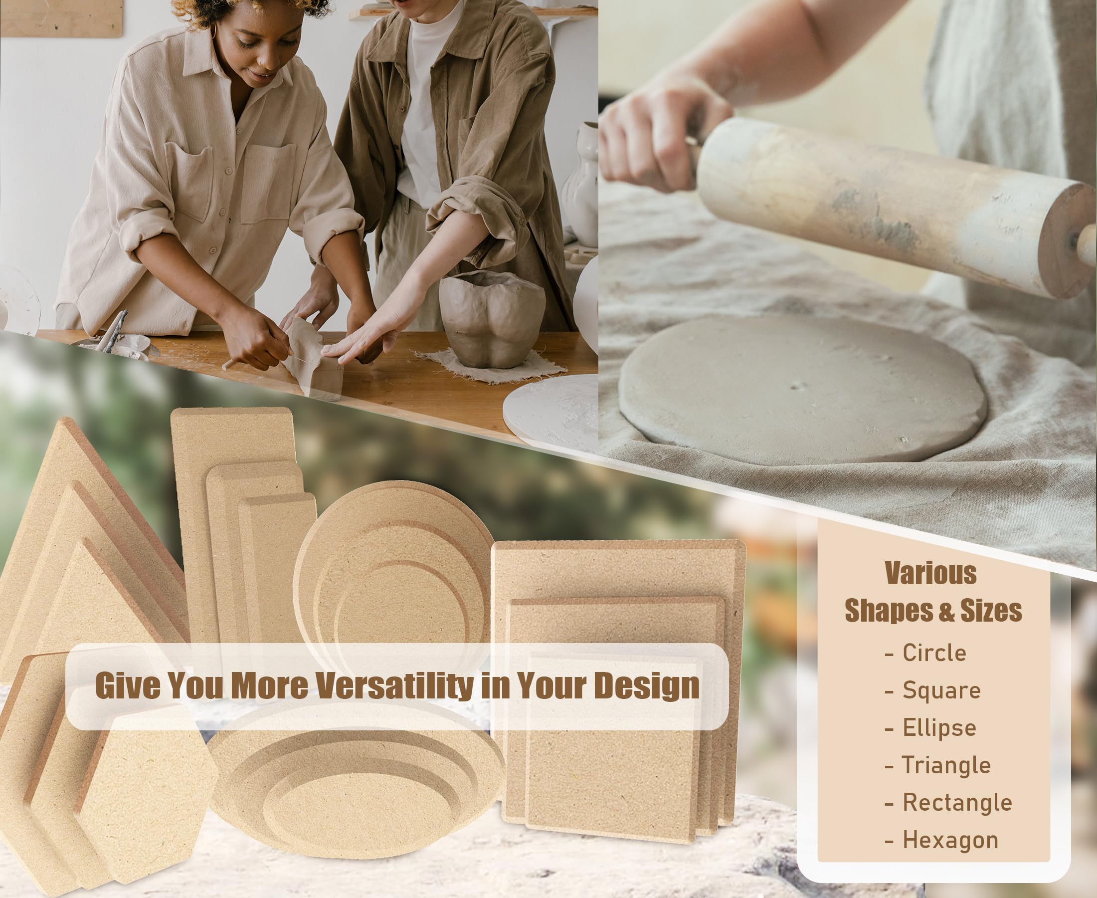 Ceramic Plate Molds for Pottery Making - 18 Pcs Handbuilding Slump Molds in Various Sizes - Perfect for DIY Ceramic Dishes, Plates & Home Decor Projects