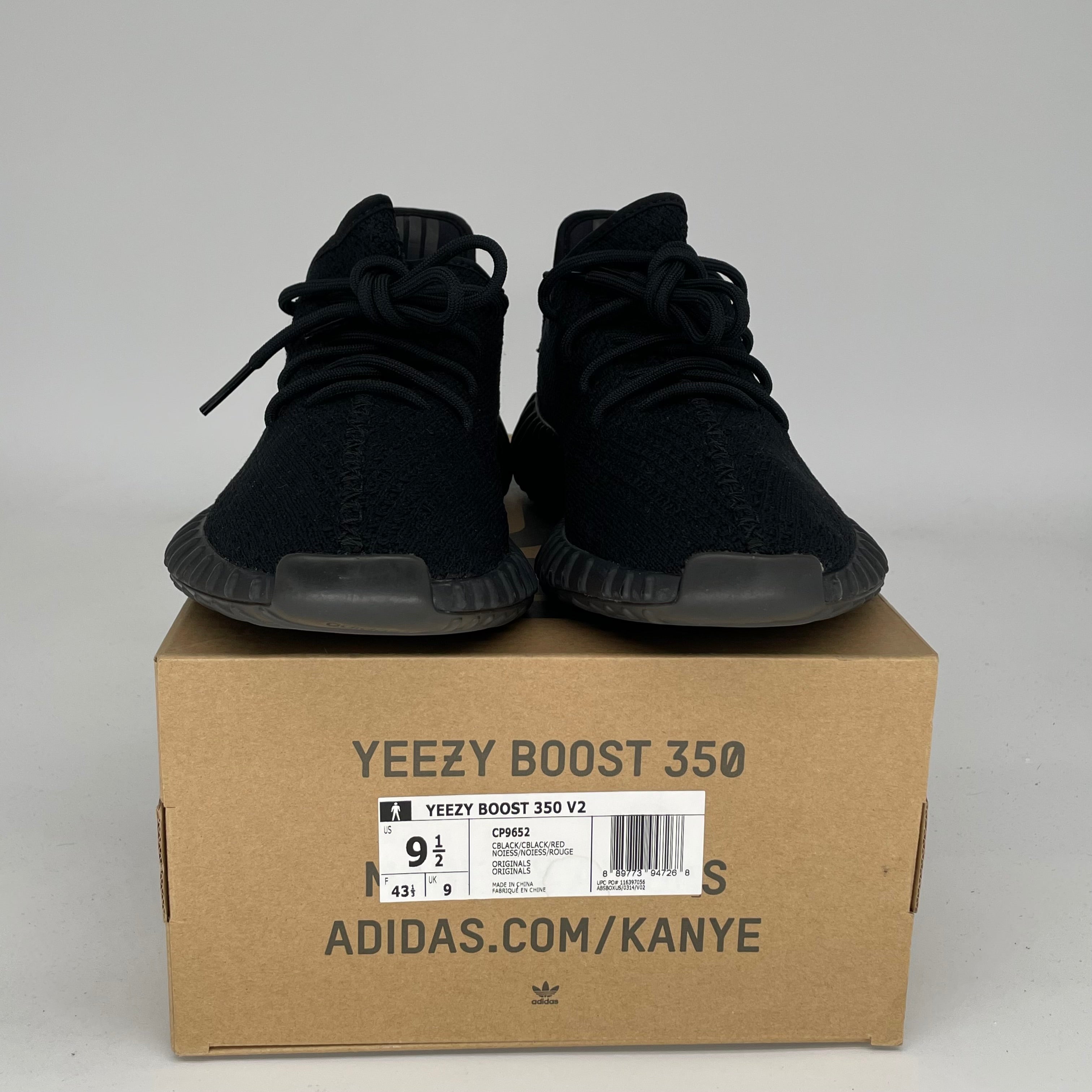 Adidas Yeezy Boost 350 V2 Bred Black/Red - Men's Size 9.5 CP9652 | Stylish Sneakers for Running, Gym & Streetwear Fashion
