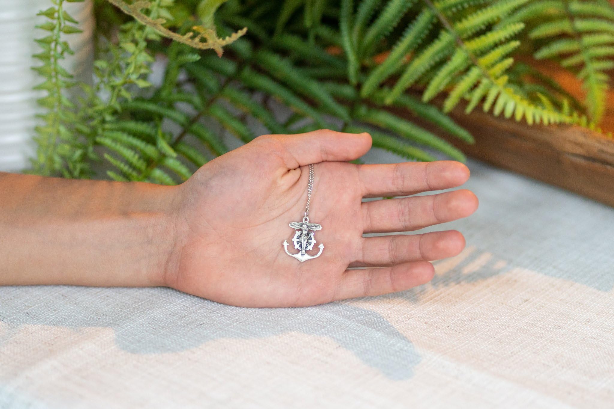 Heartland Store 925 Sterling Silver Anchor Crucifix Pendant Necklace for Men & Women | Religious Jewelry, USA Made | Perfect for Daily Wear, Gifts & Faith-Based Occasions