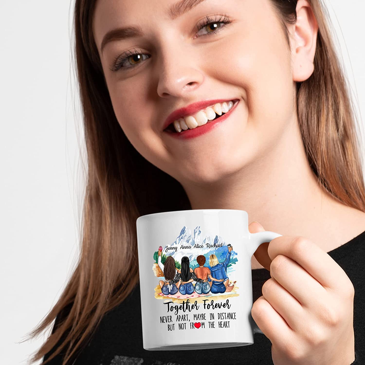 **Personalized Best Friend Coffee Mugs - Custom 11oz & 15oz Sister Gift with Names & Hairstyles - Unique BFF Birthday Present for Women - Long Distance Friendship Keepsake - Perfect for Coffee Lovers & Bestie Gifts**    *(Ideal for birthdays, anniversaries, or as a heartfelt keepsake to celebrate lifelong friendships!)*