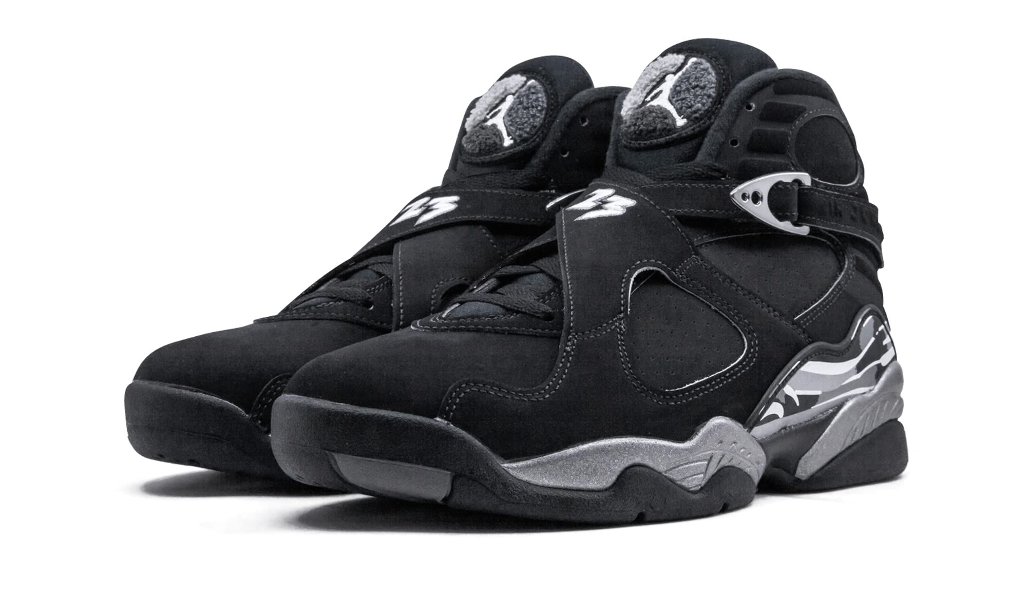 AIR Jordan AJ Retro 8 Men's Basketball Shoes - Black/White/Light Graphite | High-Performance Sneakers for Streetwear & Court Play