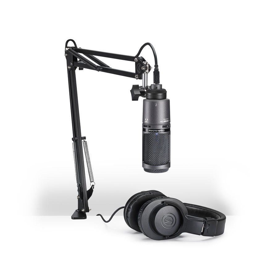 Audio Technica AT2020PK USB Microphone Kit for Streaming, Podcasting & Broadcasting - Perfect for Home Studios, Gaming & Voiceovers