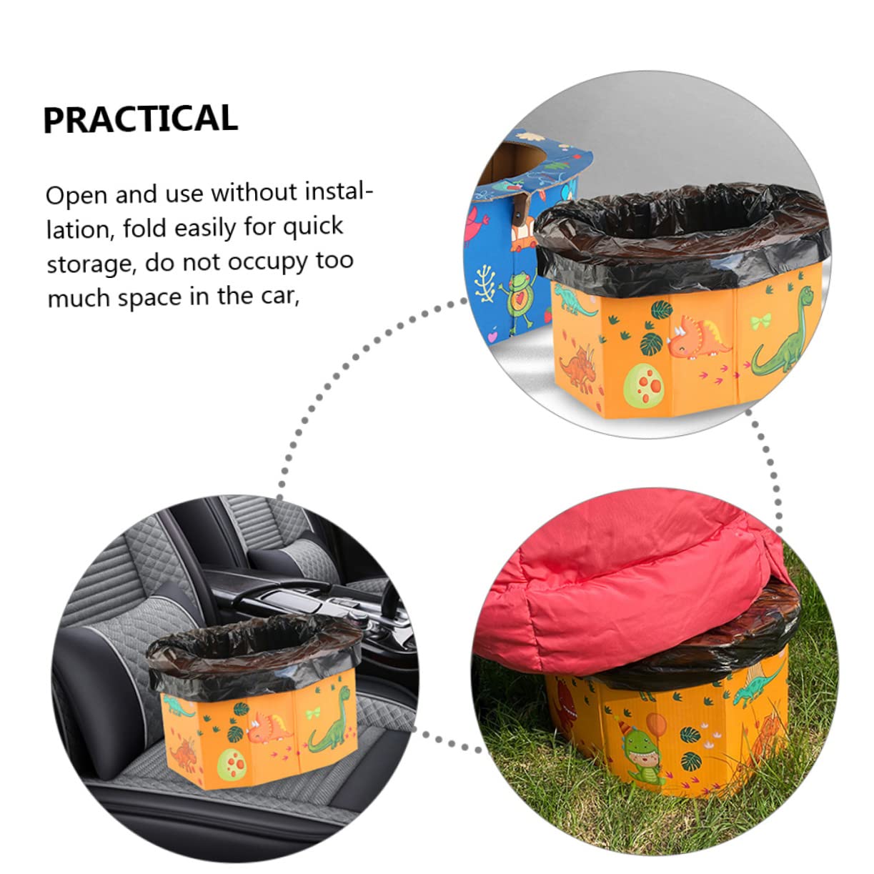 Foldable Travel Toilet for Camping & Emergencies - 4 Pack Portable Corrugated Paper Potty for Adults & Kids - Compact, Disposable & Eco-Friendly Solution for Outdoor Adventures, Road Trips & Hiking