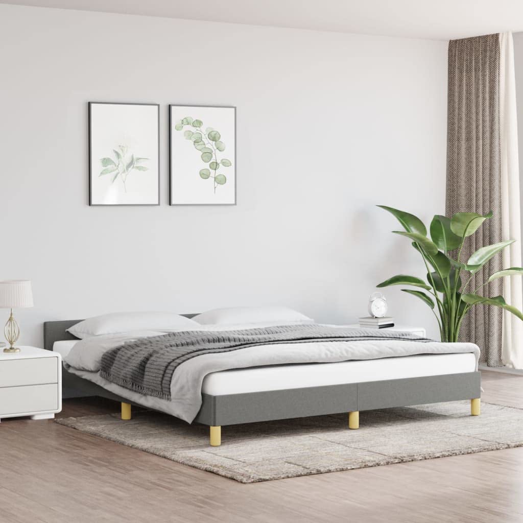 California King Bed Frame with Headboard - Dark Gray 72