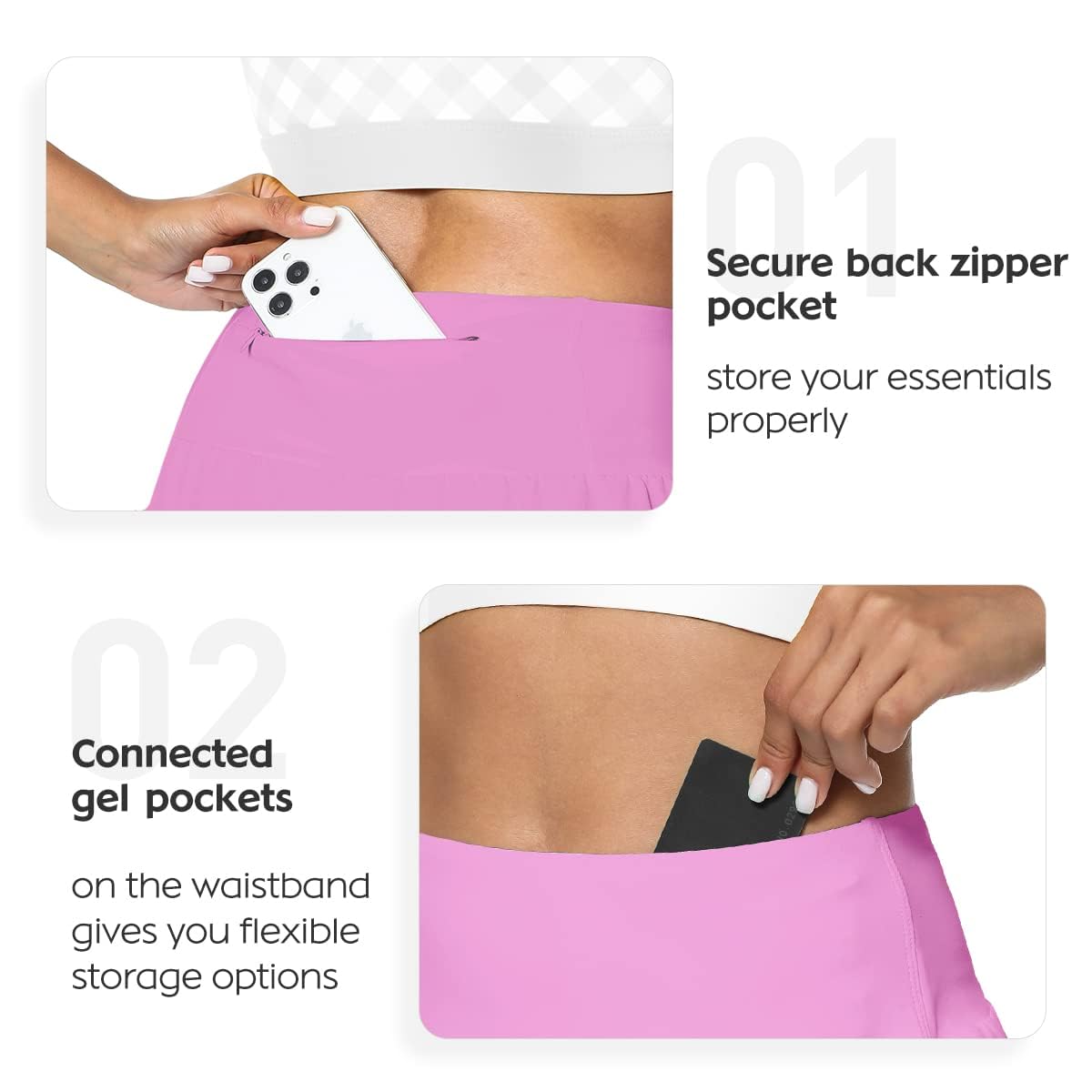 GYM RAINBOW Women's High Waisted Workout Shorts - Lightweight Quick Dry Athletic Running Shorts with Pockets for Yoga, Gym & Outdoor Activities