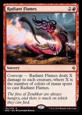 Magic The Gathering Radiant Flames Foil Card (151/274) - Battle for Zendikar Expansion - MTG Collectible Trading Card Game for Deck Building and Strategy Play