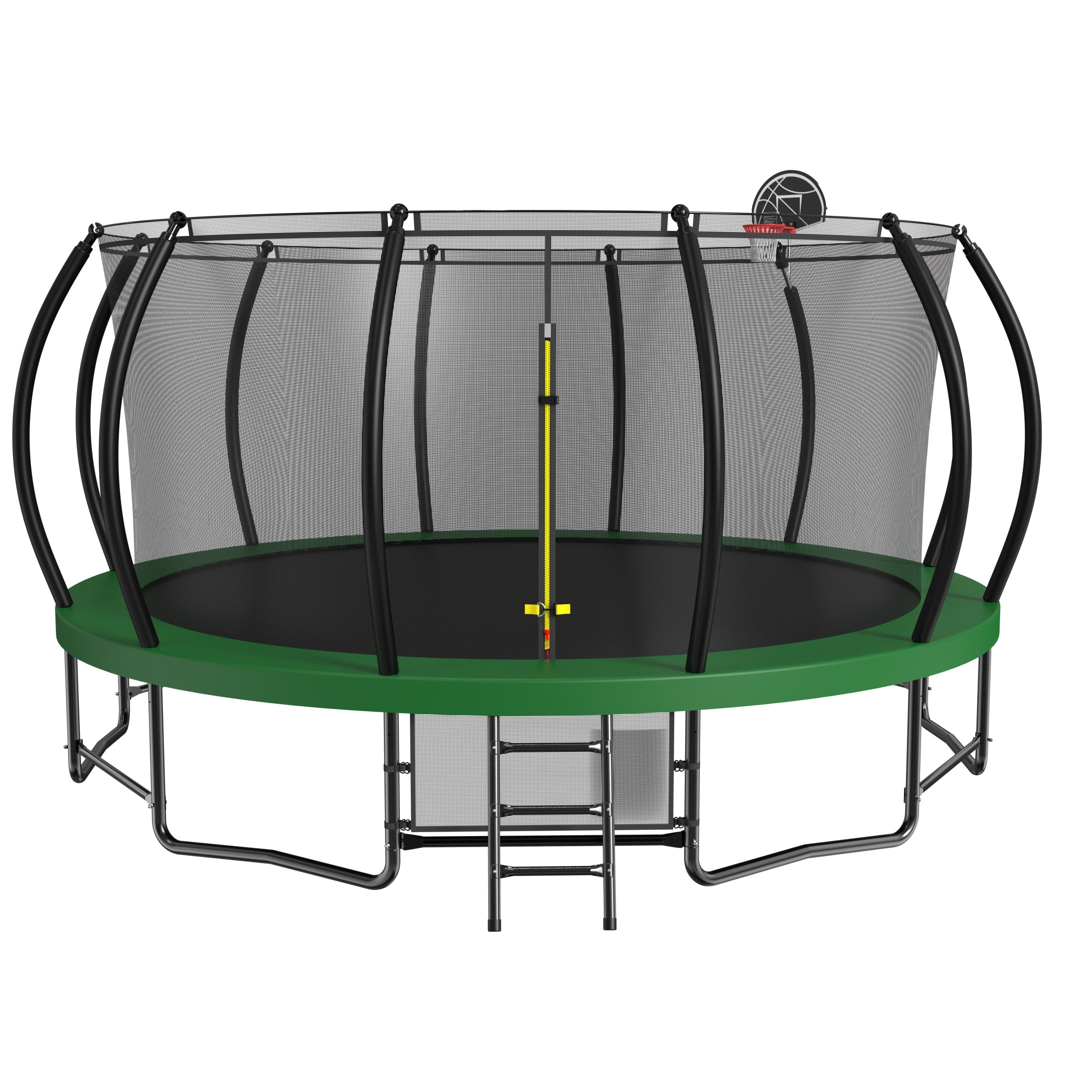 15FT Trampoline with Basketball Hoop - Heavy Duty Outdoor Trampoline with Safety Enclosure, Ladder, Shoe Bag & Rust-Proof Coating | Perfect for Backyard Fun, Kids Play & Family Fitness Activities