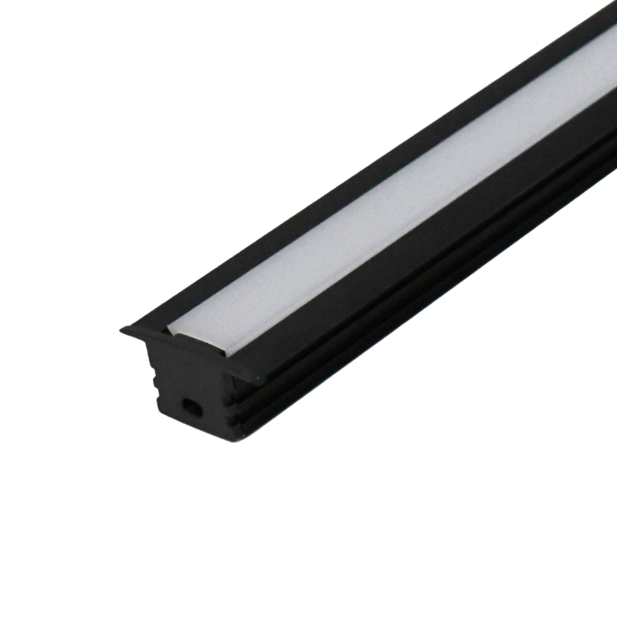4ft Mini Deep Aluminum Mounting Channel with Flange - Black - Perfect for LED Strip Lights, Signage, and Display Fixtures