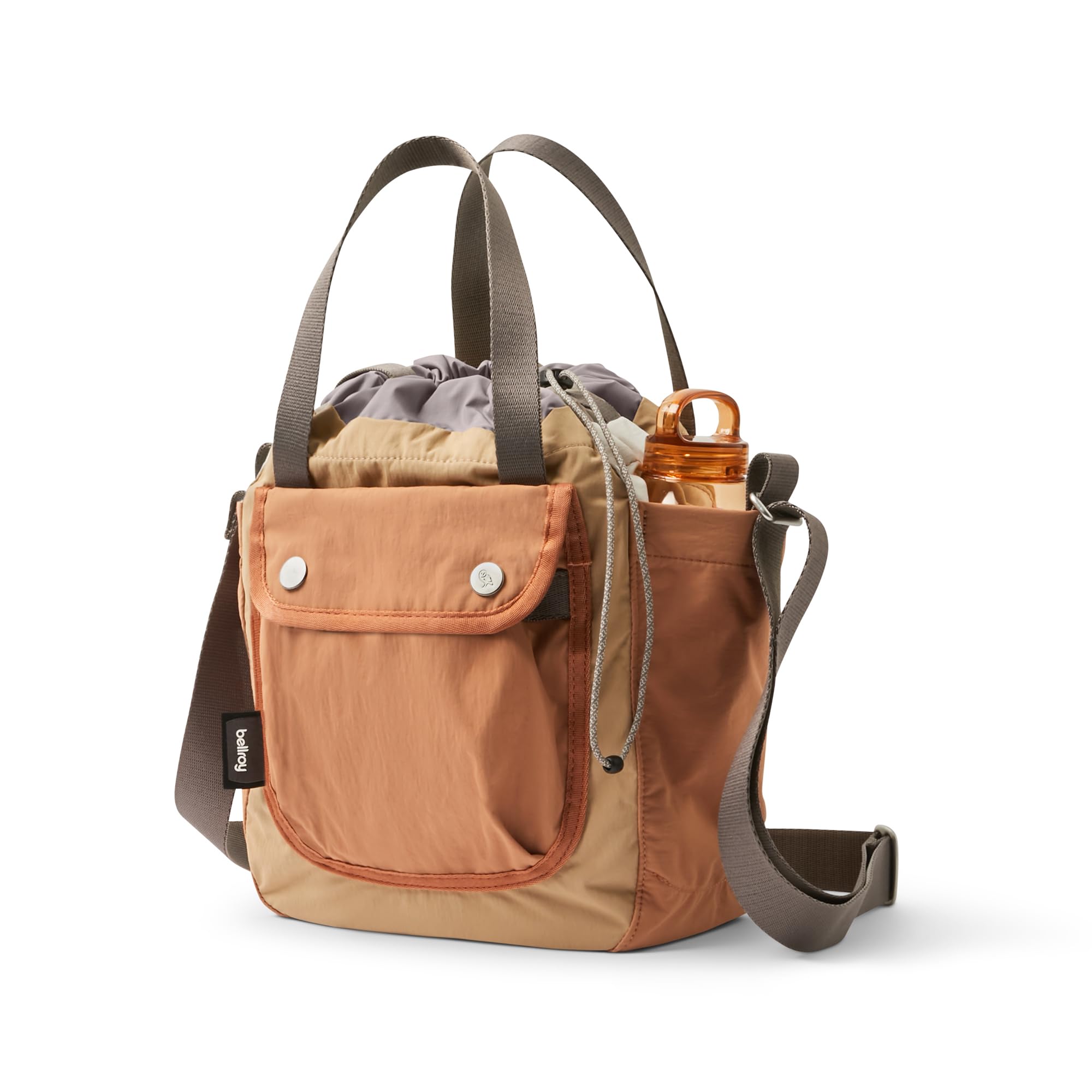 Bellroy Cinch Bucket Bag - 9L Compact Lightweight Crossbody Bag with External Pockets & Internal Zip Pocket, Adjustable Shoulder Strap, 3-Way Carry - Perfect for Travel, Commuting & Everyday Use - Sand Dune